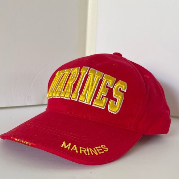 ROTHCO Marines baseball cap red with yellow embroidery One Size adjustable NEW - Picture 15 of 15